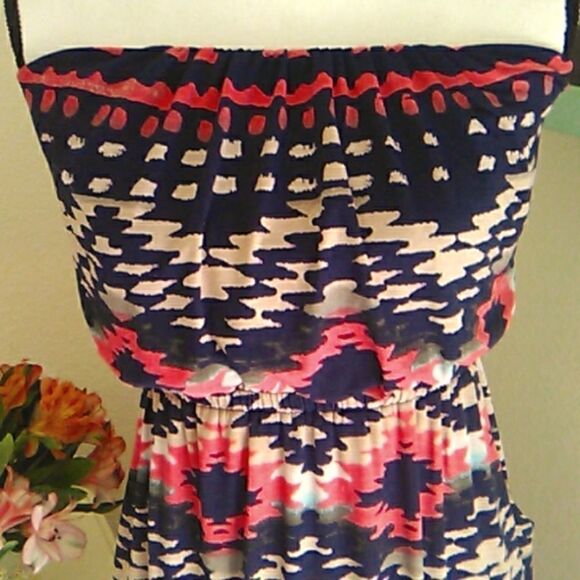 Three Pink Hearts Strapless Maxi Dress - Picture 3 of 12